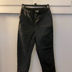 Faux Leather Joggers